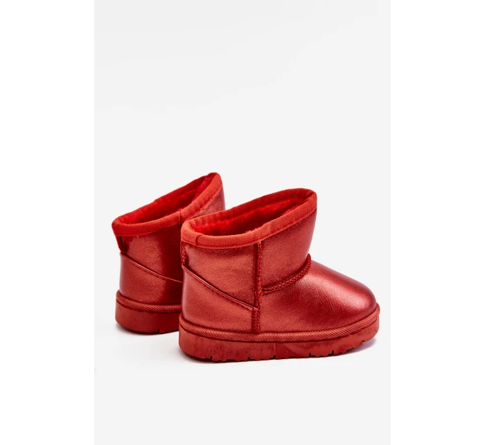 Dětské sněhule s kožešinou Červené model 21605368 - Boto