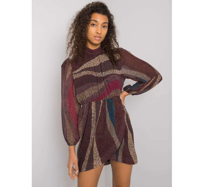 Šaty DHJ SK 15265.90 tmavě hnědá