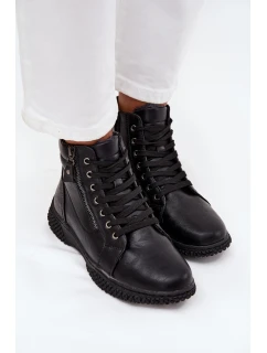 Dámské botky Ulverina – Černé, zateplené kožešinou, z eko kůže