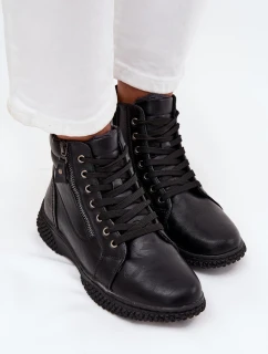 Dámské botky Ulverina – Černé, zateplené kožešinou, z eko kůže