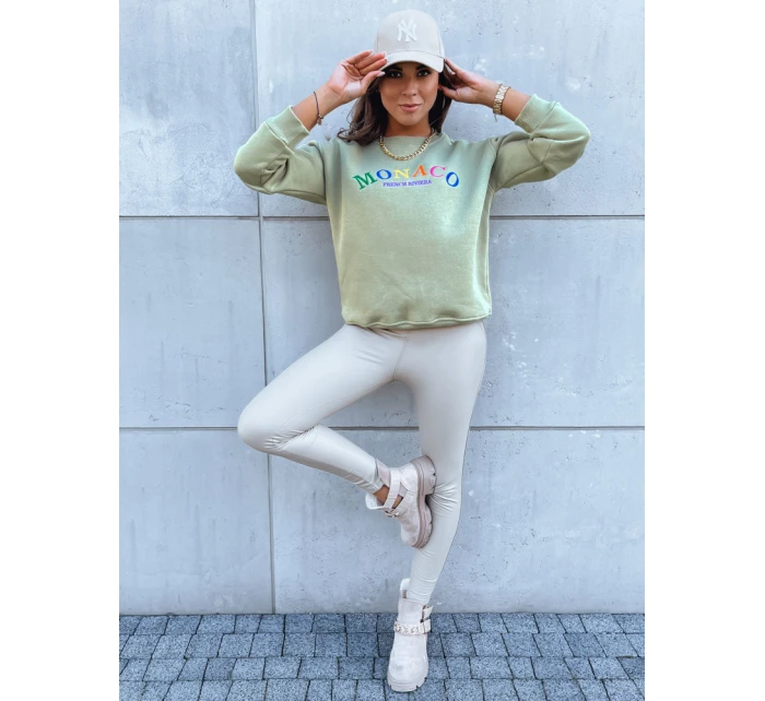 Dámská oversize mikina tmavě zelená model 21971146 - Dstreet