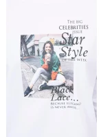 Halenka s potiskem Star Style bílá