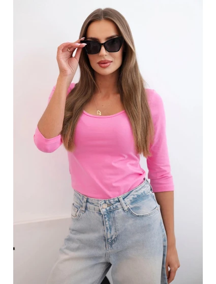 Halenka s kulatým výstřihem světle růžová