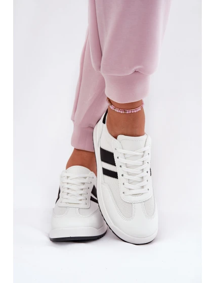 Dámské Tenisky Z Eko Semiše Bílé model 21691096 - Boto Dámské Tenisky Z Eko Semiše Bílé model 21691096 - Boto