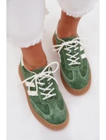 Dámské Velurové Tenisky Na Platformě Zelené model 21703435 - Boto Dámské Velurové Tenisky Na Platformě Zelené model 21703435 - Boto
