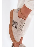 Dámské tenisky s vložkami z kůže Big Star šedé model 22040018 - Big Star Shoes