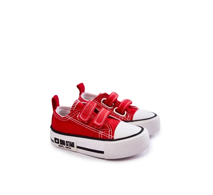 Dětské látkové tenisky se suchým zipem BIG STAR KK374076 Červená Dětské látkové tenisky se suchým zipem BIG STAR KK374076 Červená