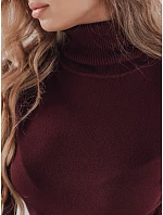 Dámský svetr s rolákem A11 MY2490 tm. hnědý - FashionStreet