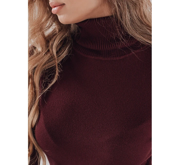 Dámský svetr s rolákem A11 MY2490 tm. hnědý - FashionStreet