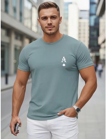 Tshirt męski bawełniany z nadrukiem AS petrol model 22305557 - FashionStreet Tshirt męski bawełniany z nadrukiem AS petrol model 22305557 - FashionStreet