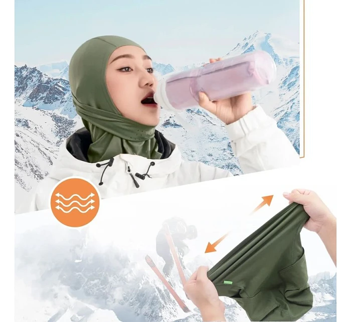 Qunature lyžařský plášť 13230023015 bike motorbike balaclava velikost L - zelená