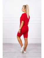 Souprava top+legíny červená