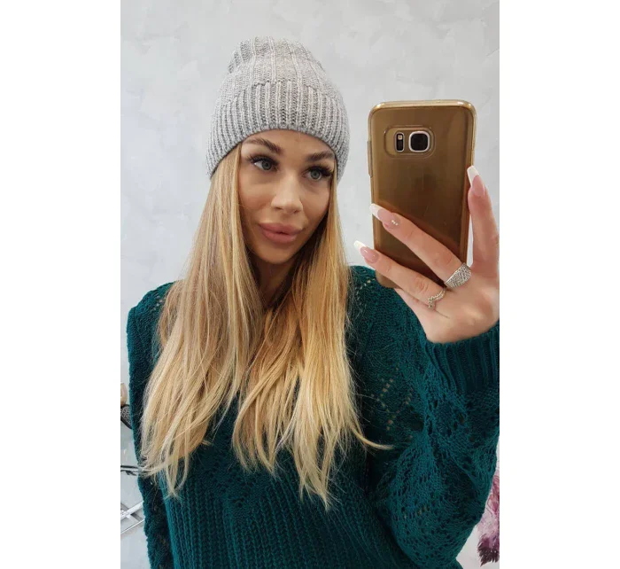 Fleecová čepice Anna model 18750157 světle šedá - K-Fashion Fleecová čepice Anna model 18750157 světle šedá - K-Fashion