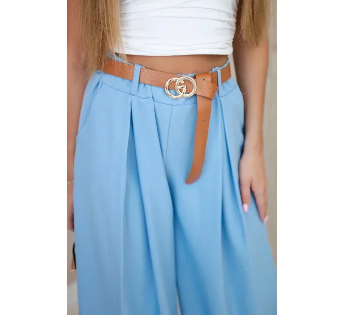 Široké kalhoty s páskem modrý