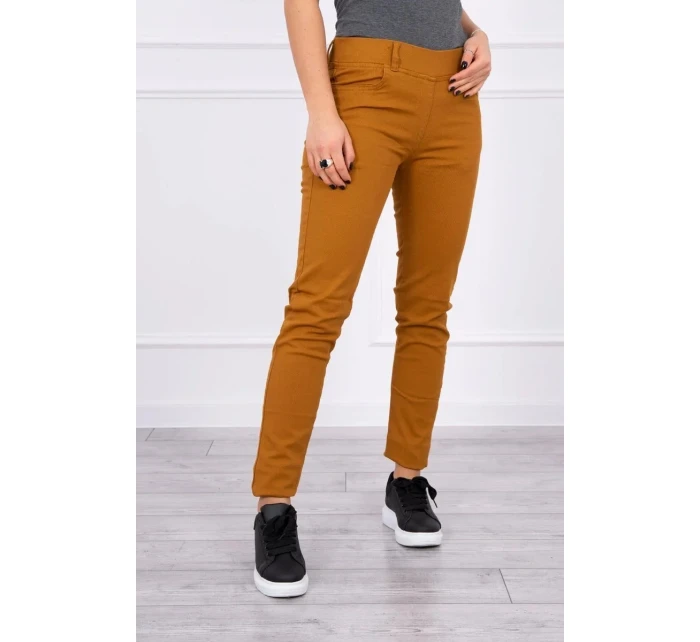 Džínové kalhoty hořčicové barvy