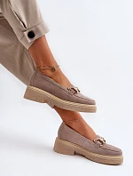 Zazoo 3429 Zamszové Dámské Mokasíny S Ozdobou Hnědé