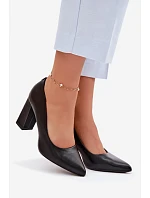 Lodičky na podpatku z eko kůže Sergio Leone PB216 Černé Lodičky na podpatku z eko kůže Sergio Leone PB216 Černé