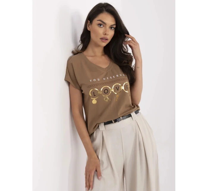 T shirt CLM TS model 21116719 jasny brązowy - FPrice