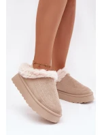 Dámské sněhule na platformě s kožíškem a dekorativním prošíváním – světle béžové Arelina Dámské sněhule na platformě s kožíškem a dekorativním prošíváním – světle béžové Arelina