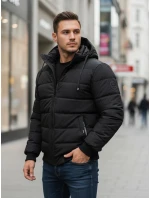 Pánská prošívaná zimní bunda s kapucí černá Dstreet TX5094