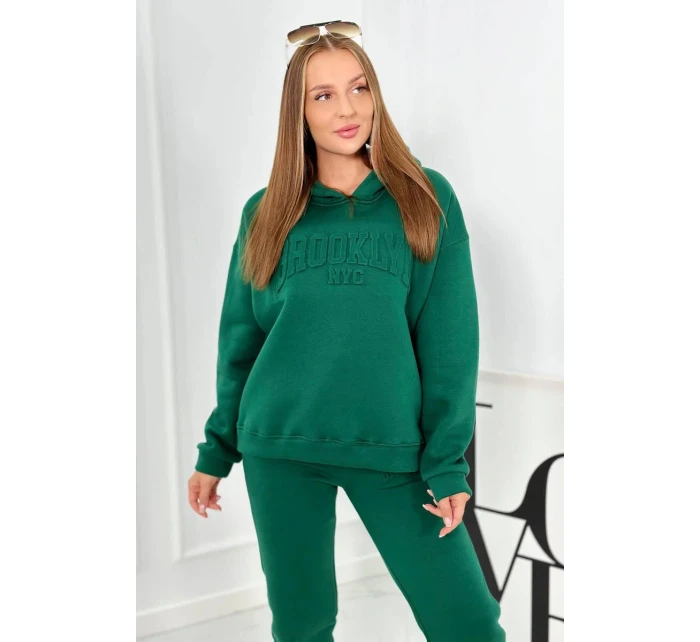 Izolovaná bavlněná souprava, mikina + kalhotami Brooklyn tmavě zelená Izolovaná bavlněná souprava, mikina + kalhotami Brooklyn tmavě zelená