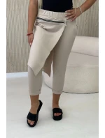 Punto Milano Zimní kalhoty s ozdobným zipem tmavě béžová Punto Milano Zimní kalhoty s ozdobným zipem tmavě béžová