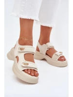 Dámské sandály se zlatými detaily béžové model 21701752 - EVENTO Dámské sandály se zlatými detaily béžové model 21701752 - EVENTO