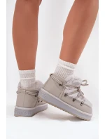 Nízké sněhule na platformě s kožešinkou D.Franklin DFSH370011 světle šedé