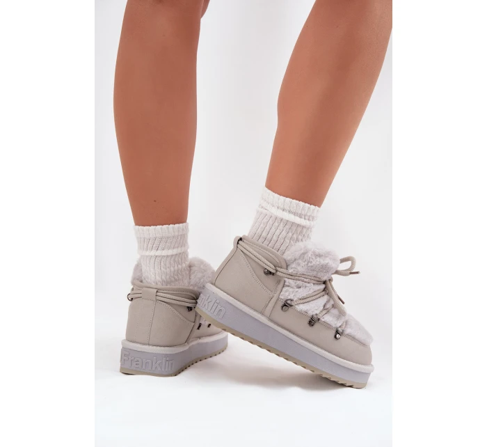 Nízké sněhule na platformě s kožešinkou D.Franklin DFSH370011 světle šedé