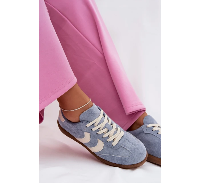 Dámské tenisky z eko semiše modré model 22027731 - EVENTO Dámské tenisky z eko semiše modré model 22027731 - EVENTO