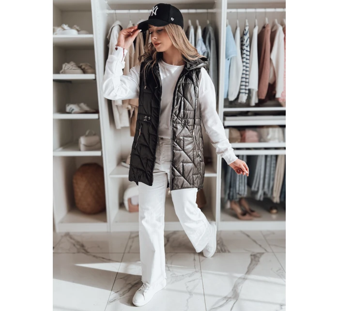 Dámská přechodná prošívaná vesta OLINVIA černá FashionStreet TY4836 Dámská přechodná prošívaná vesta OLINVIA černá FashionStreet TY4836