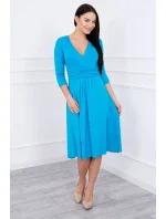 Šaty s výřezem pod prsy tyrkysové Šaty s výřezem pod prsy tyrkysové