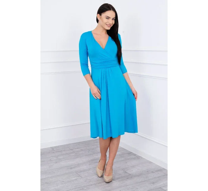 Šaty s výřezem pod prsy tyrkysové Šaty s výřezem pod prsy tyrkysové