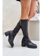 Černé kozačky nad kolena na sloup Vinceza 58332 Černé kozačky nad kolena na sloup Vinceza 58332