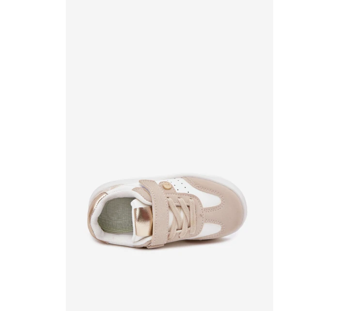 Sportovní Boty Sneakers Dívčí Na Suchý Zip Béžové model 21700537 - Boto Sportovní Boty Sneakers Dívčí Na Suchý Zip Béžové model 21700537 - Boto