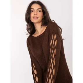 Sweter MI SW model 21334731 ciemny brązowy - FPrice Sweter MI SW model 21334731 ciemny brązowy - FPrice