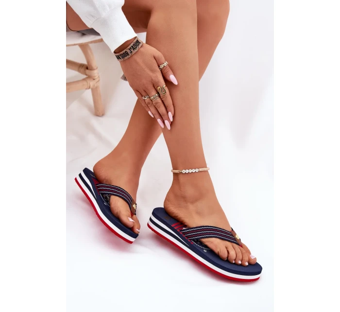 Dámské žabky na klínku Big Star – tmavě modré Dámské žabky na klínku Big Star – tmavě modré