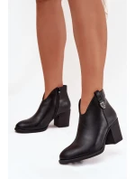 Dámské botky Talienne – zateplené, na sloupkovém podpatku, černé