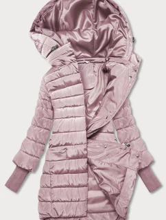 Růžová dámská bunda s úpletovými stahovacími lemy (p22-6637-52)