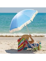 PLÁŽOVÝ A ZAHRADNÍ SLUNEČNÍK SE STŘAPCI 174 CM MODRÝ PLÁŽOVÝ A ZAHRADNÍ SLUNEČNÍK SE STŘAPCI 174 CM MODRÝ