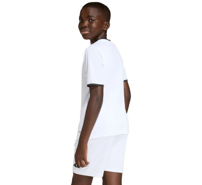 Dětské tričko adidas Entrada 26 Jersey bílo-černé JZ2532 Dětské tričko adidas Entrada 26 Jersey bílo-černé JZ2532