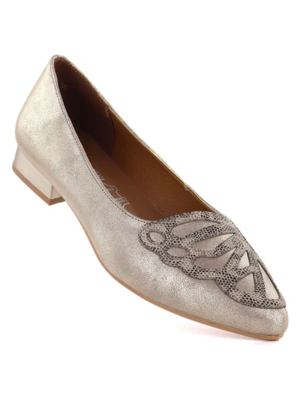 Dámské zlaté polobotky model 22015063 - M. Daszyński Dámské zlaté polobotky model 22015063 - M. Daszyński