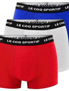 Le Coq Sportif pánské boxerky 3PAK červené šedé tmavě modré