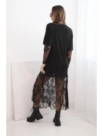 Dámské šaty s model 21755776 spodkem a rukávy černá - K-Fashion