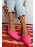 Baleríny s Zlatým Přezkou Eco Semišové Růžové model 21937565 - Boto