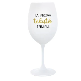 TATINKOVA TEKUTÁ TERAPIA - biely pohár na víno 350 ml TATINKOVA TEKUTÁ TERAPIA - biely pohár na víno 350 ml