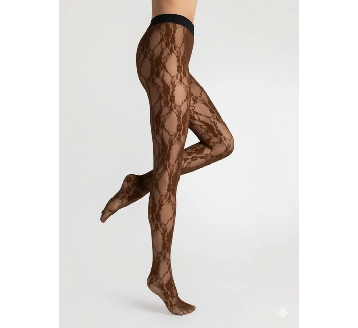 Dámské punčochové kalhoty Donatella I 5000 Černá vzor - Fiore Dámské punčochové kalhoty Donatella I 5000 Černá vzor - Fiore