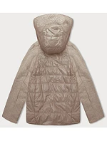 Dámská krátká volná bunda s melanžovými rukávy Vaston camel-melange (F-23962#) Dámská krátká volná bunda s melanžovými rukávy Vaston camel-melange (F-23962#)