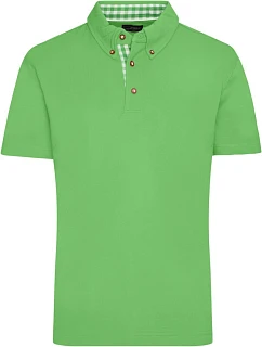 Daiber JN 716 Pánské piqué polo v tradičním krojovém stylu 02.0716 lime green/lime green white