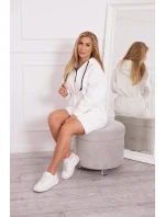 Zateplené šaty s kapucí ecru Zateplené šaty s kapucí ecru